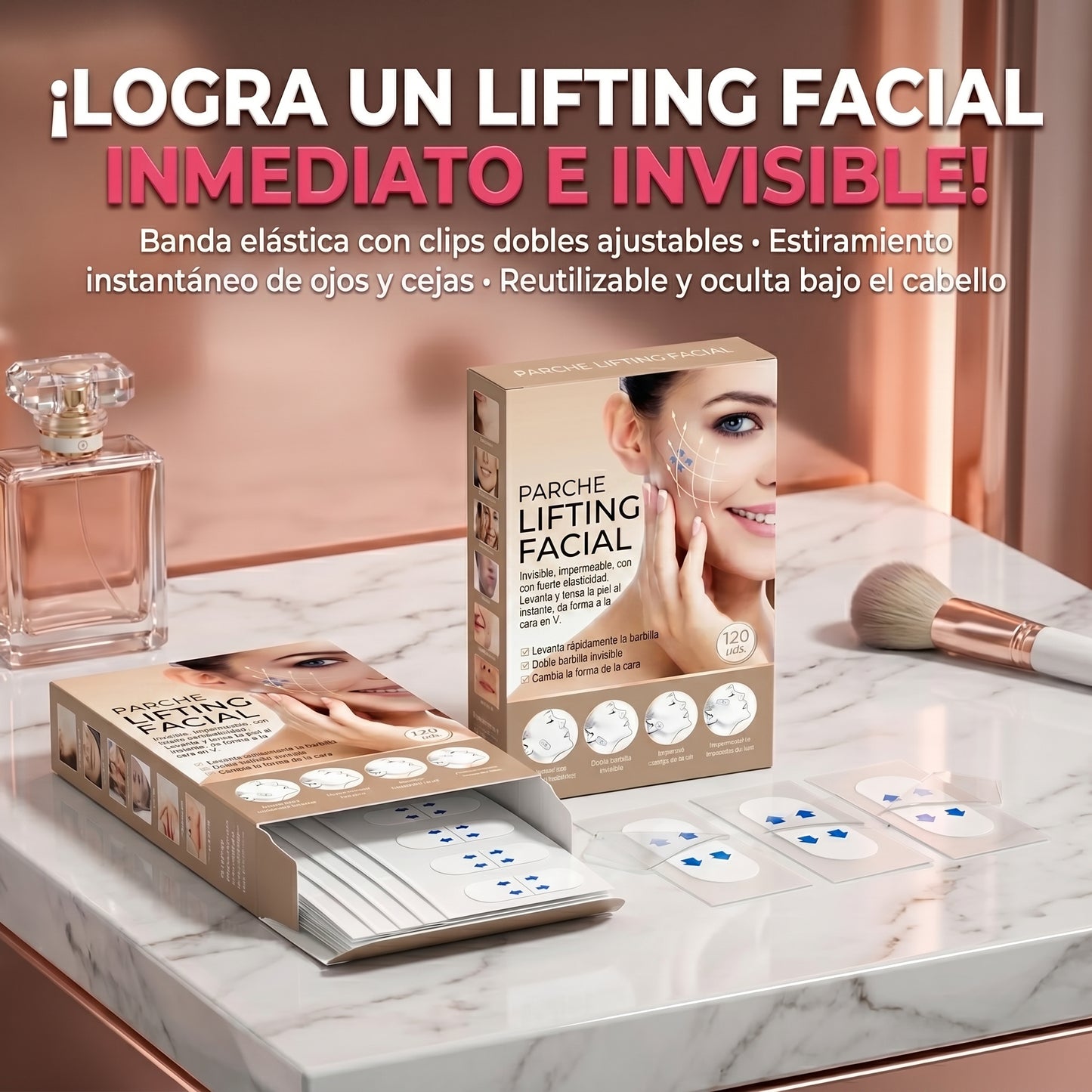 Face Lifting™ Levantador invisible facial para reafirmar y tensar la piel 120 pcs