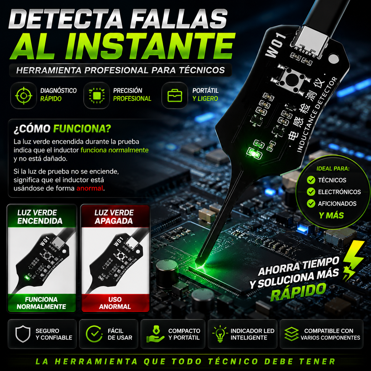 VoltFinder PRO™ Detecta fallas electrónicas rápidamente