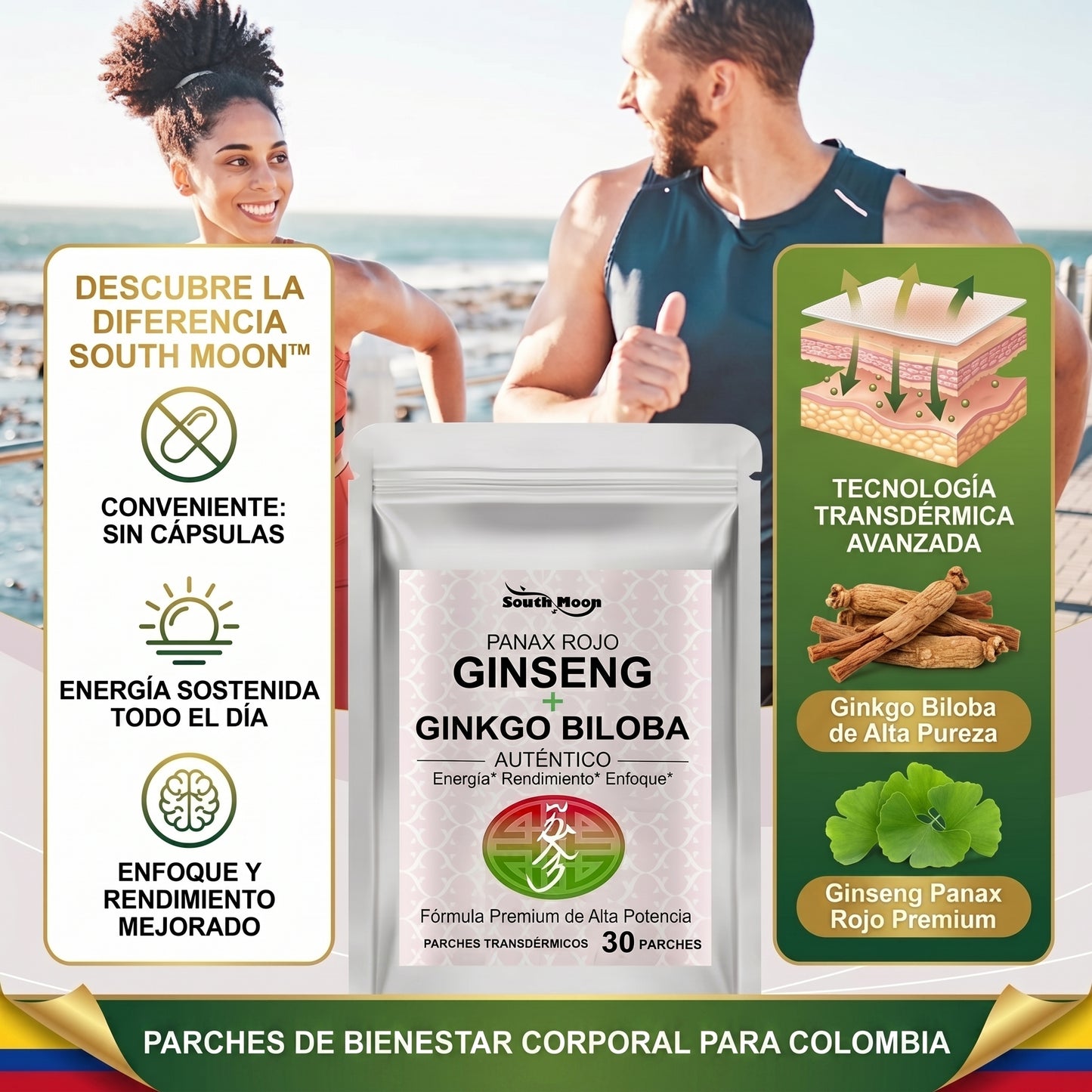 Ginseng Y Ginkgo Biloba Parches Corporales